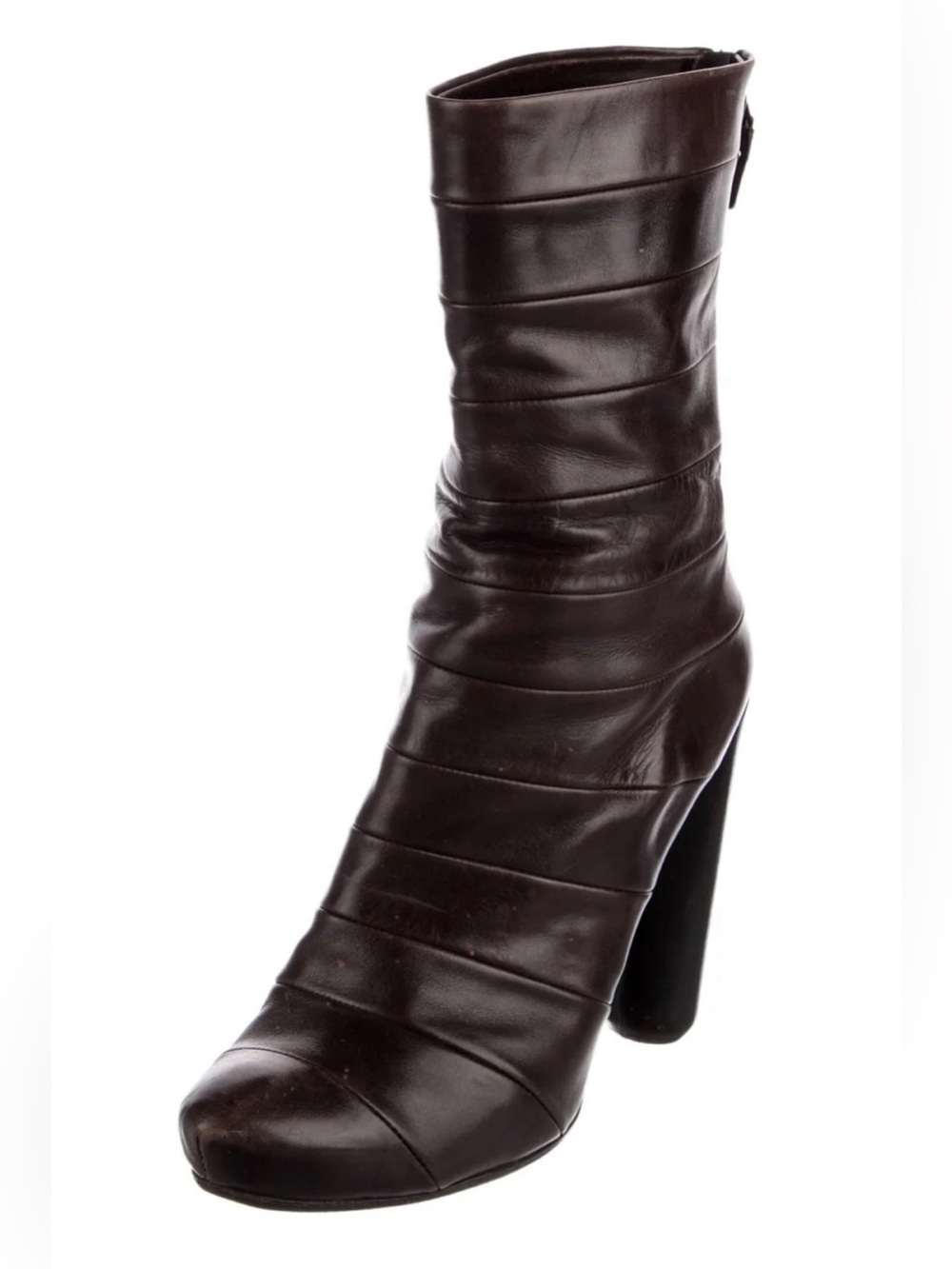 Authentic Louis Vuitton Leather Women’s Dark Brown Leather Ankle High-Heel Boot